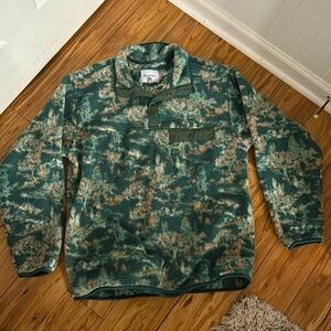 Goodfellow & co quarter zip; medium; multi colored (green)